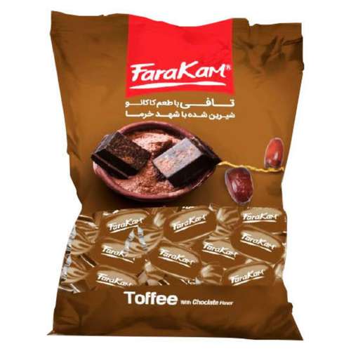 شکلات تافی بدون شکر کاکائویی با شهد خرما فراکام - 1000 گرم