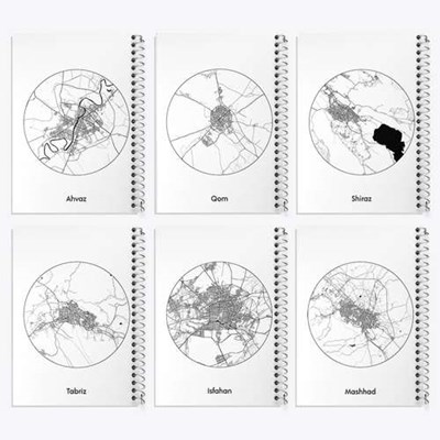 دفتر نقاشی 50 برگ خندالو طرح شهرها کد 916 مجموعه 6 عددی