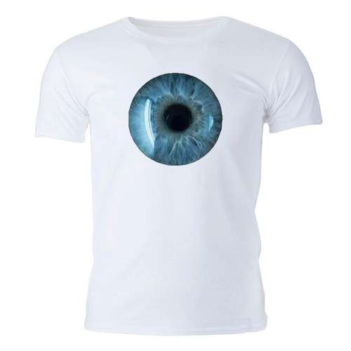 تی شرت آستین کوتاه مردانه مدل لنز چشم  کد SH89 رنگ سفید