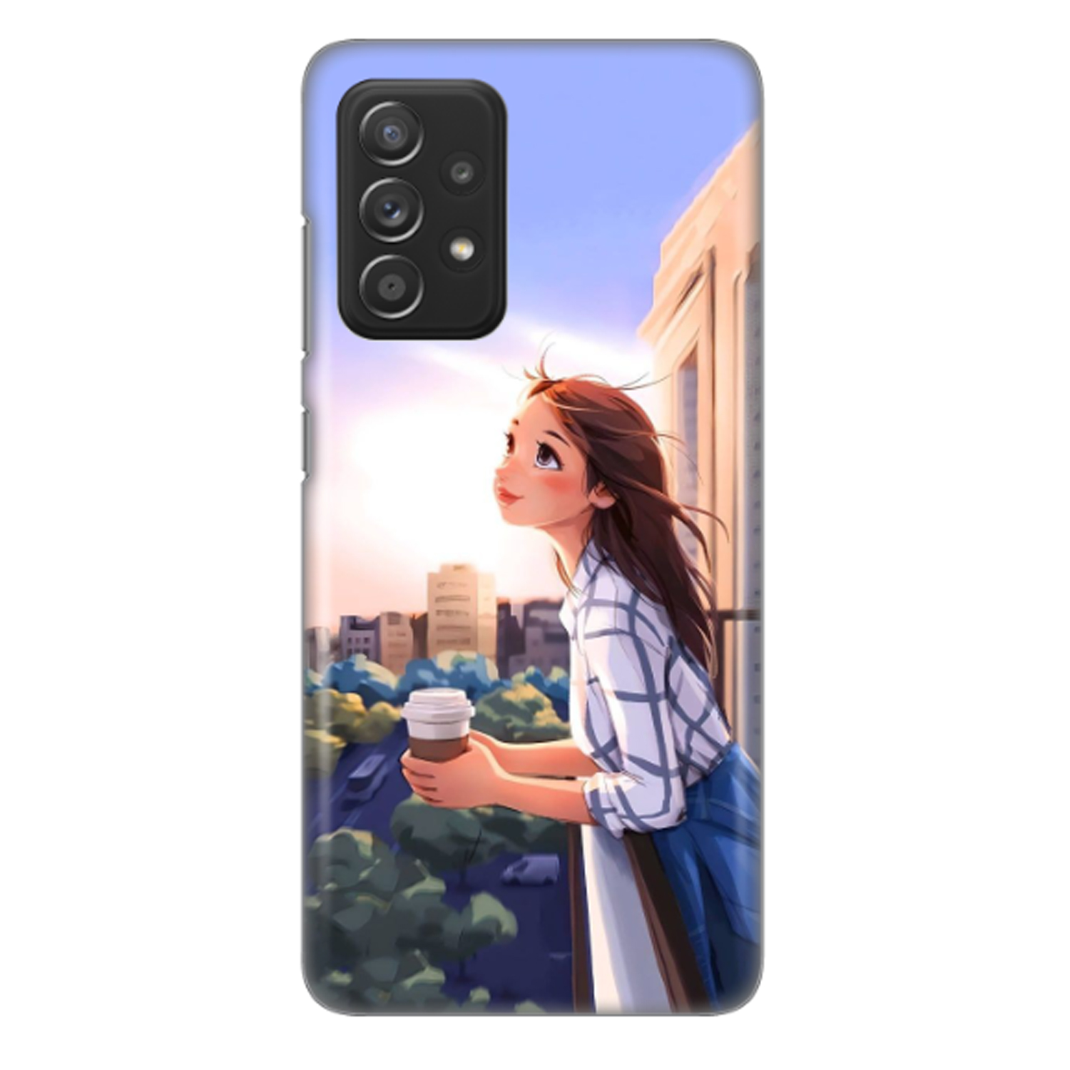 کاور طرح دختر و قهوه کد DIMO-016 مناسب برای گوشی موبایل سامسونگ Galaxy A52s / Galaxy A52 