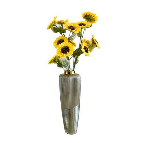 گلدان به همراه گل مصنوعی مدل آفتاب گردان بزرگ نداف
