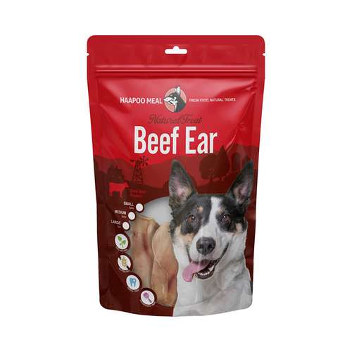 تشویقی سگ هاپومیل مدل گوش گاو کد Beef Ear L وزن 200 گرم