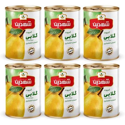 کمپوت گلابی شهدین - 370 گرم بسته 6 عددی