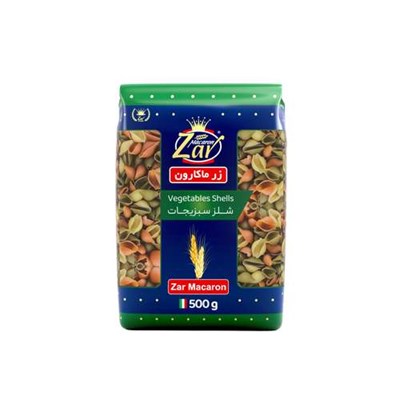 ماکارونی شلز سبزیجات زر ماکارون - 500 گرم