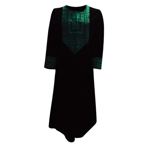 پیراهن زنانه مدل مخمل کتیبه کد tm-2555 رنگ مشکی