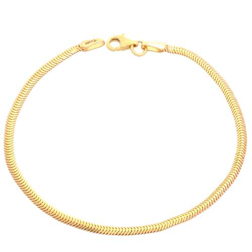 دستبند طلا 18 عیار زنانه طلای مستجابی مدل هرینگبون سه بعدی کد M17