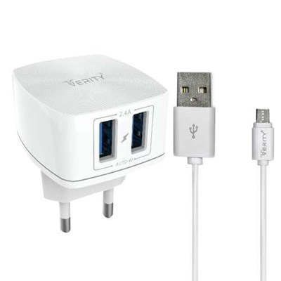 شارژر دیواری وریتی مدل AP2112 به همراه کابل تبدیل microUSB