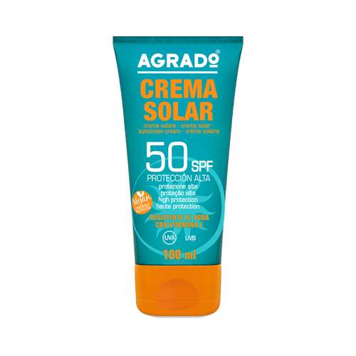 کرم ضد آفتاب بدون رنگ آگرادو SPF 50 مدل A+ ‌مناسب انواع پوست حجم 100 میلی‌لیتر