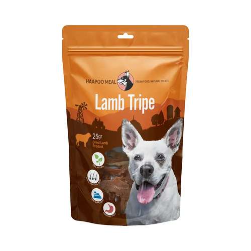 تشویقی سگ هاپومیل مدل سیرابی بره کد Lamb Tripe وزن 25 گرم