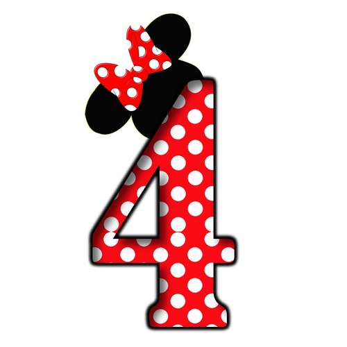 استند رومیزی تولد طرح عدد 4 مدل مینی موس قرمز