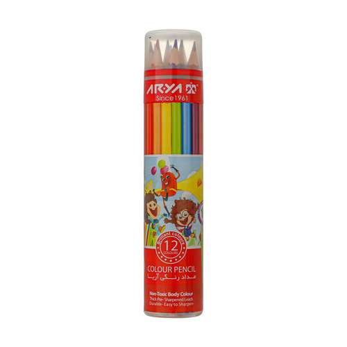مداد رنگی 12 رنگ آریا مدل استوانه کد 3054