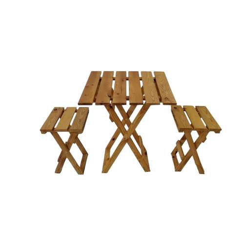 میز و صندلی ناهارخوری 2 نفره مدل تاشو چوبی کد 3099