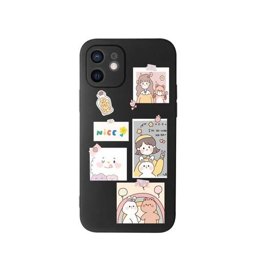 کاور قاب گارد طرح دختر و خرس کد t9954 مناسب برای گوشی موبایل اپل iphone 12 mini