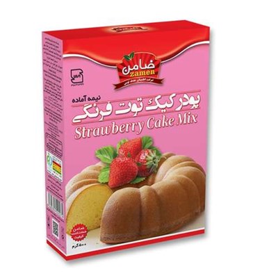 پودر کیک توت فرنگی ضامن - 500 گرم