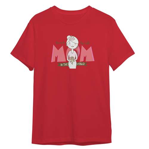 تی شرت آستین کوتاه زنانه مدل بهترین مادر کد 0377 رنگ قرمز