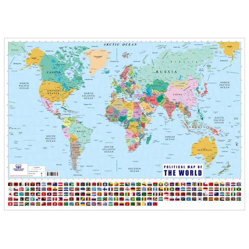 نقشه سیاسی جهان انتشارات اندیشه کهن پرداز کد 2023