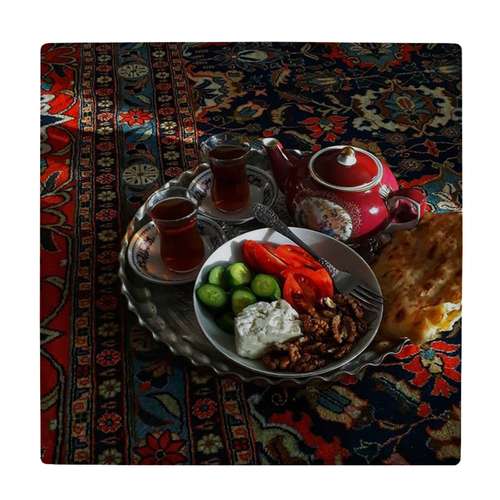  کاشی کارنیلا طرح صبحانه سنتی ایرانی سفر کد wkk5170 