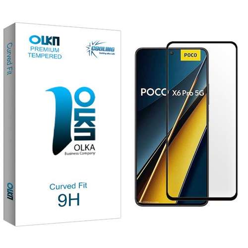 محافظ صفحه نمایش شیشه ای کولینگ مدل Olka FullGlue مناسب برای گوشی موبایل شیائومی poco x6 pro