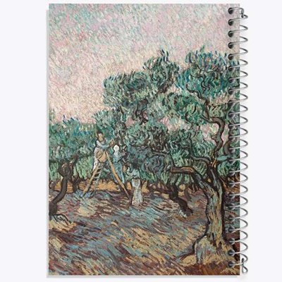 دفتر لیست خرید 50 برگ خندالو طرح زنان در حال چیدن زیتون ونسان ونگوگ (Van Gogh) کد 36783