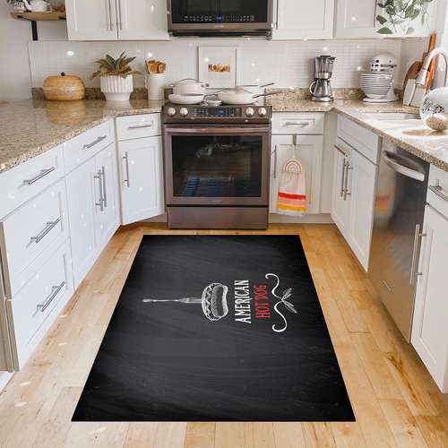 فرش پارچه ای مدل آشپزخانه طرح فانتزی هات داگ کد 6020