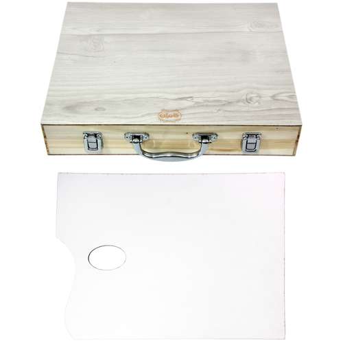 جعبه رنگ چوبی کامران مدل WoodenBox به همراه پالت رنگ