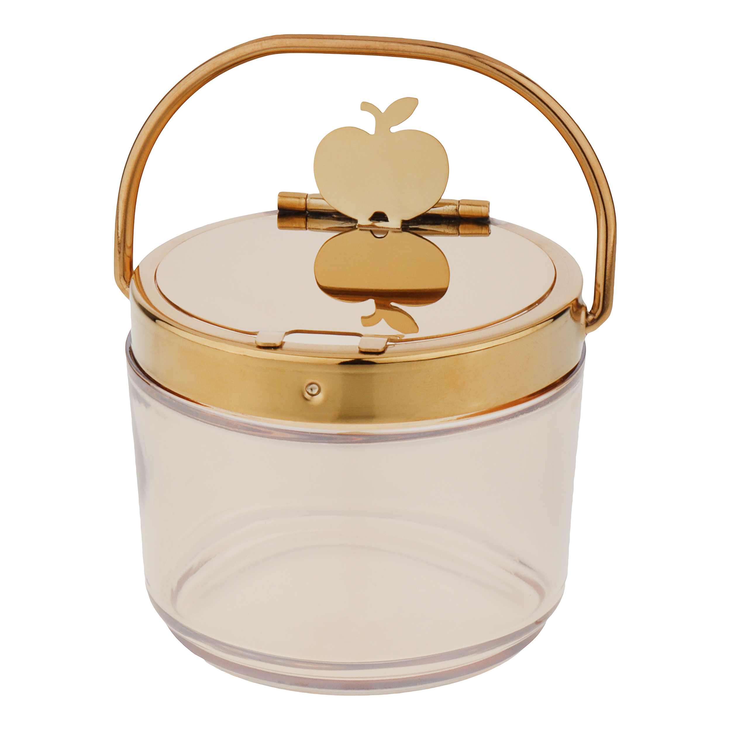 ظرف مربا و عسل مدل شیشه ای با طرح سیب - بدون بازو
