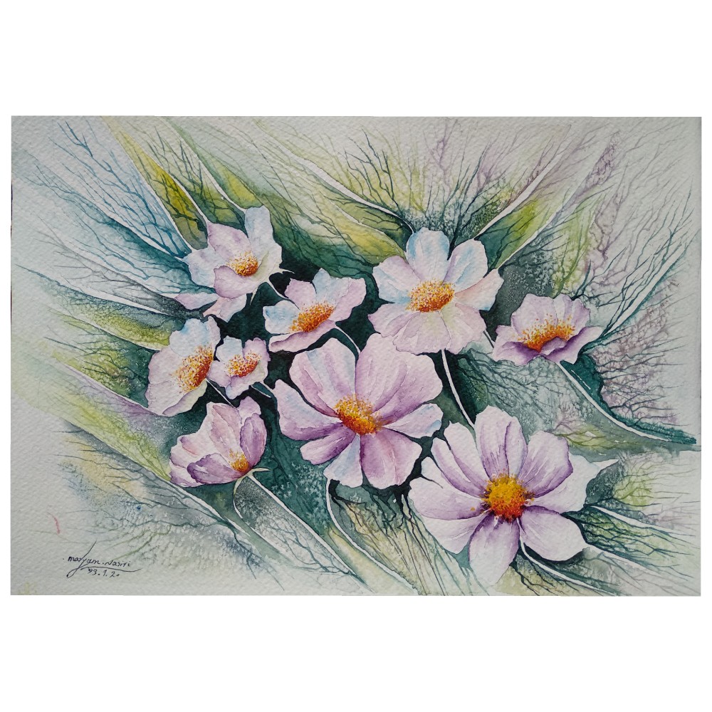 نقاشی آبرنگ مدل گل‌های بهاری کد m6