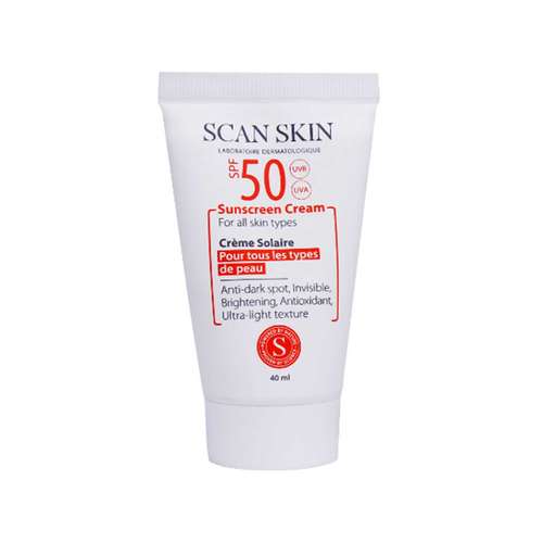 کرم ضد آفتاب و ضد لک بی رنگ اسکن اسکین مدل SPF50 مناسب انواع پوست حجم 40 میلی لیتر