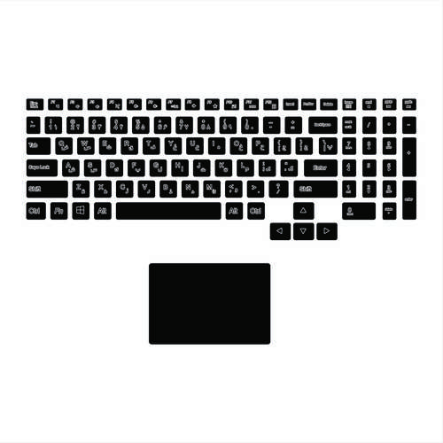  برچسب حروف فارسی کیبورد توییجین و موییجین مدل le-02 مناسب برای لپ تاپ لنوو Legion به همراه استیکر تاچ پد