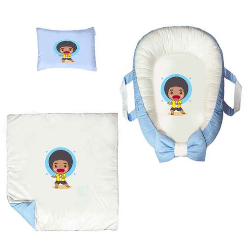 سرویس خواب سه تکه نوزاد ناریکو مدل گارد محافظ دار طرح پسر بچه کد 0606