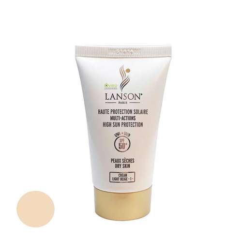 کرم ضد آفتاب رنگی لانسون SPF50 مدل مولتی اکشن شماره 1 مناسب پوست های خشک حجم 40 میلی لیتر