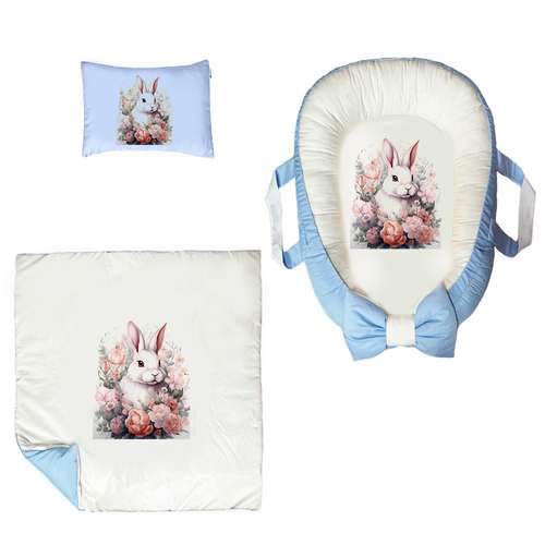 سرویس خواب نوزاد مدل گارد محافظ طرح بچه خرگوش مجموعه 3 عددی