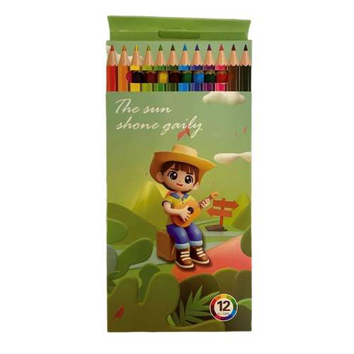 مداد رنگی 12 رنگ طرح پسرانه