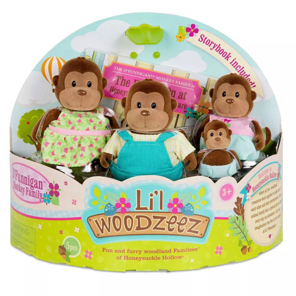 عروسک لیل وودزیز مدل خانواده میمون ها مجموعه 4 عددی