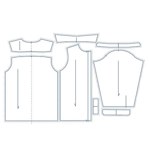 الگو آماده خیاطی پیراهن مردانه سایز S تا 2XL مدل کلاسیک متد تجاری