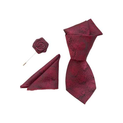 ست کراوات و دستمال جیب و گل کت مردانه مدل 03