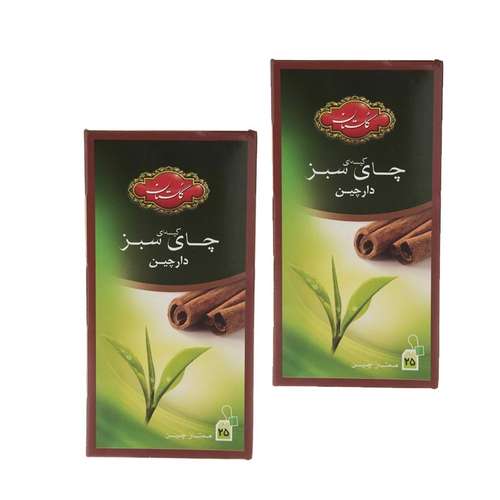 چای سبز کیسه ای با طعم دارچین گلستان 2 بسته 25 عددی