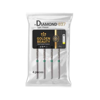 فرز دندانپزشکی گلدن بیوتی مدل Diamond Fissure کد 737 بسته 4 عددی