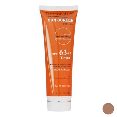 کرم ضد آفتاب رنگی دکتر ژیلا SPF63 مدل DJ3 محافظ UVA ،UVB، ضد آب مناسب انواع پوست وزن 50 گرم