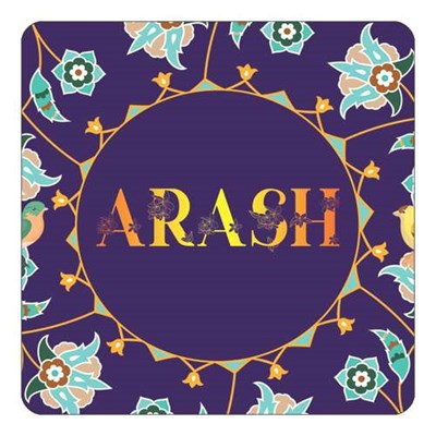 مگنت کاکتی طرح اسم آرش arash مدل گل و بلبل کد mg11471