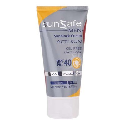 کرم ضد آفتاب بدون رنگ سان سیف SPF 40 مدل ACTI-SUN ‌ مناسب برای انواع پوست حجم 50 میلی‌لیتر