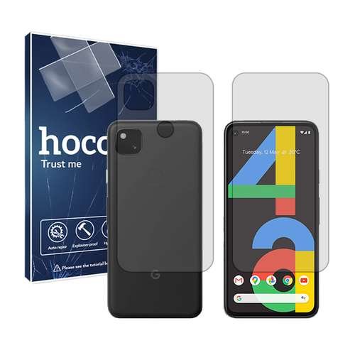 محافظ صفحه نمایش شفاف هوکو مدل HyGEL مناسب برای گوشی موبایل گوگل Pixel 4a به همراه محافظ پشت گوشی
