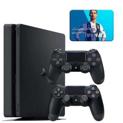 کنسول بازی سونی مدل  Playstation 4 Slim ریجن 3 کد CUH-2218B ظرفیت 1 ترابایت به همراه کارت نصب 20 عدد بازی