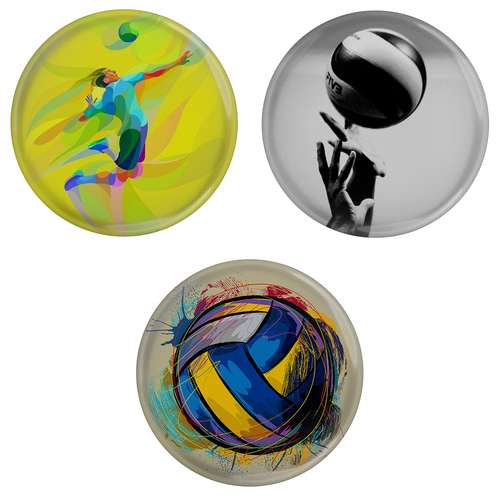 پیکسل مدل S3-1 طرح توپ و تور ورزش والیبال مجموعه 3 عددی