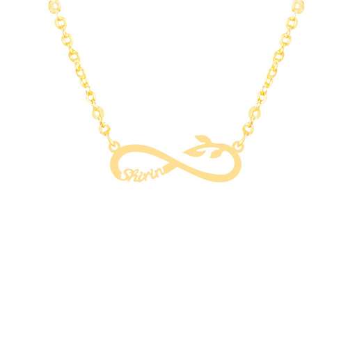 گردنبند طلا 18 عیار زنانه طلای کامک مدل بینهایت طرح اسم شیرین