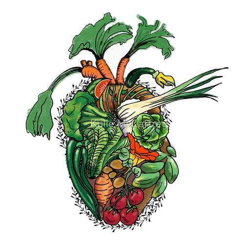 استیکر لپ تاپ طرح Vegetables Are Good For Your Heart سبزیجات برای قلب شما مفید هستند کد ST-354