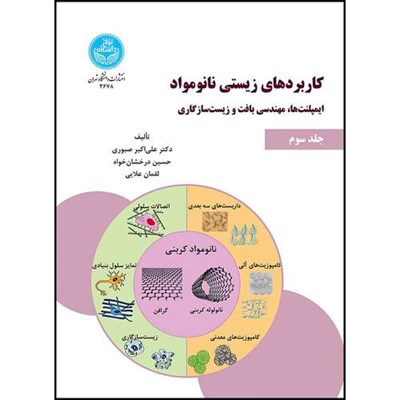 کتاب کاربرد های زیستی نانومواد، ایمپلنت ها، مهندسی بافت و زیست سازگاری (جلد سوم) اثر دکتر علی اکبر صبوری و حسین درخشان خواه و لقمان علایی انتشارات دانشگاه تهران