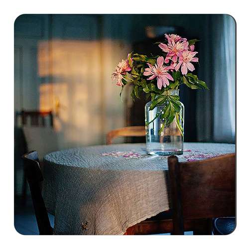 مگنت طرح میز چوبی و گلدان گل کد wmg2811