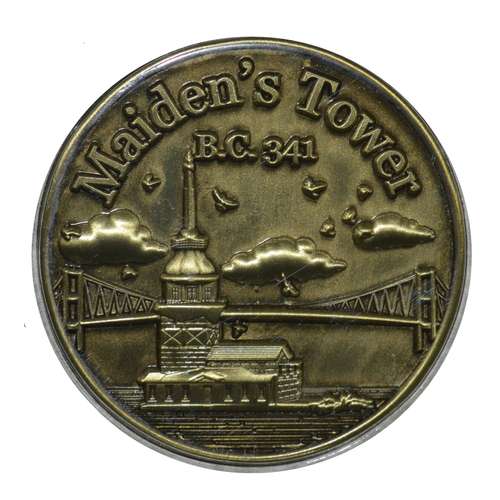 سکه تزیینی طرح کشور ترکیه مدل یادبودی برج دختر استانبول ( قز قلعه سی ) 2012 میلادی