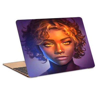 استیکر لپ تاپ مدل دختر سیاه پوست کد P-117 مناسب برای لپ تاپ 15.6 اینچ